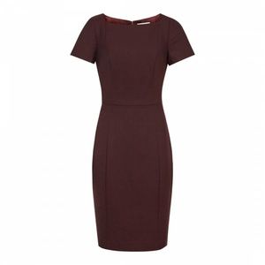 Reiss atlee work dress wool sheath red berry 4